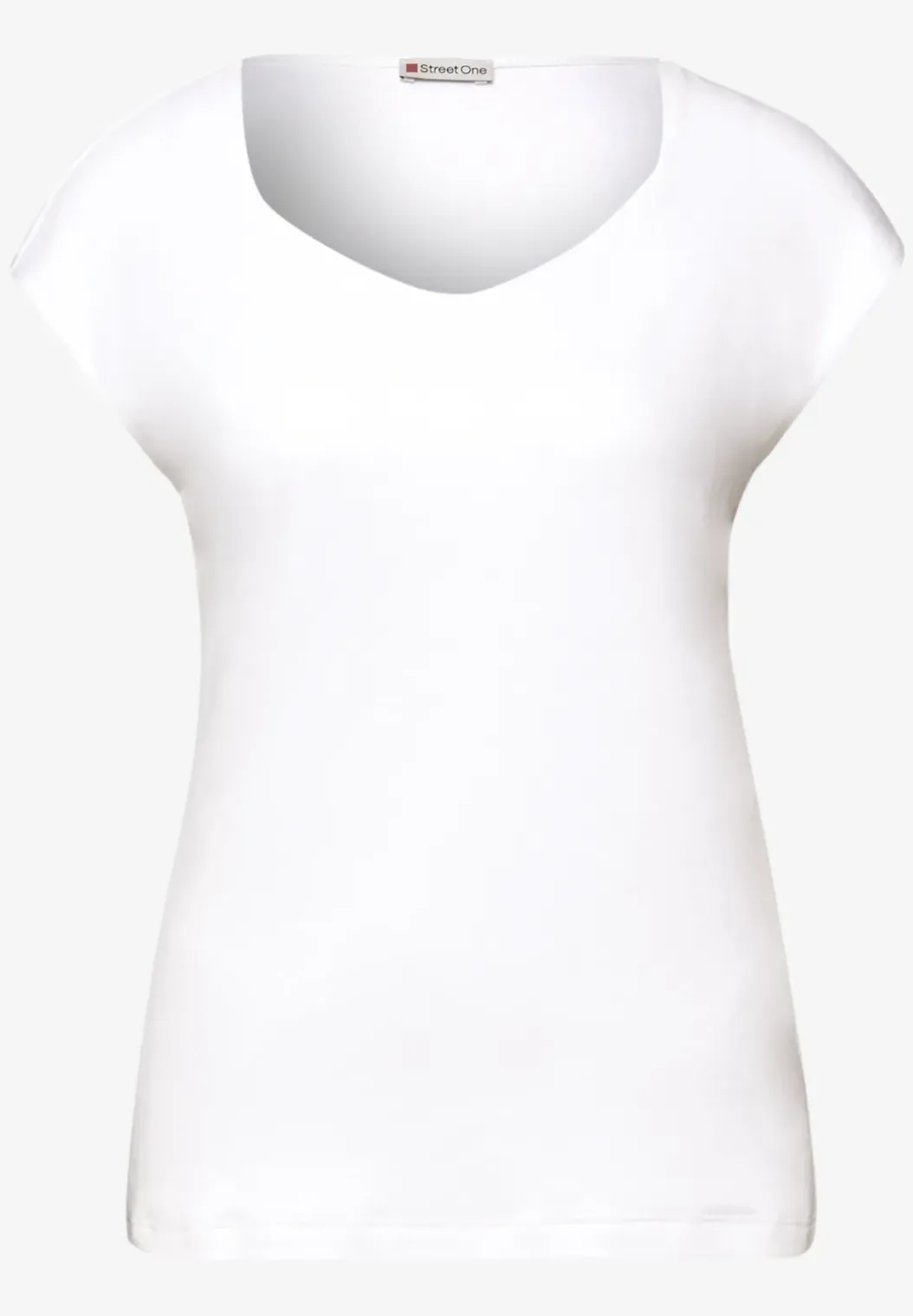 Shirt zonder mouwen met diamanten halslijn