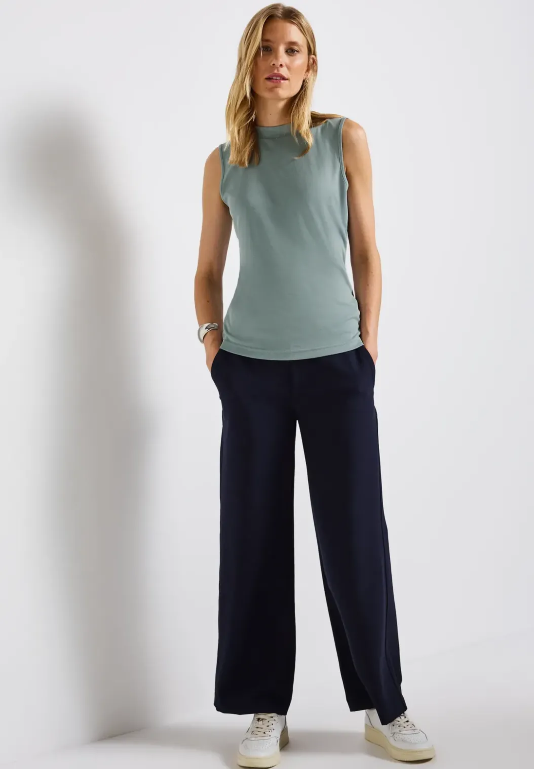 Silk-Look geribbelde top