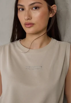 Silk-Look top met tekst
