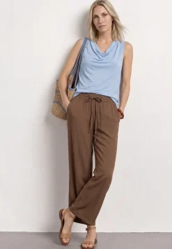 Silk-Look top met watervalhalslijn