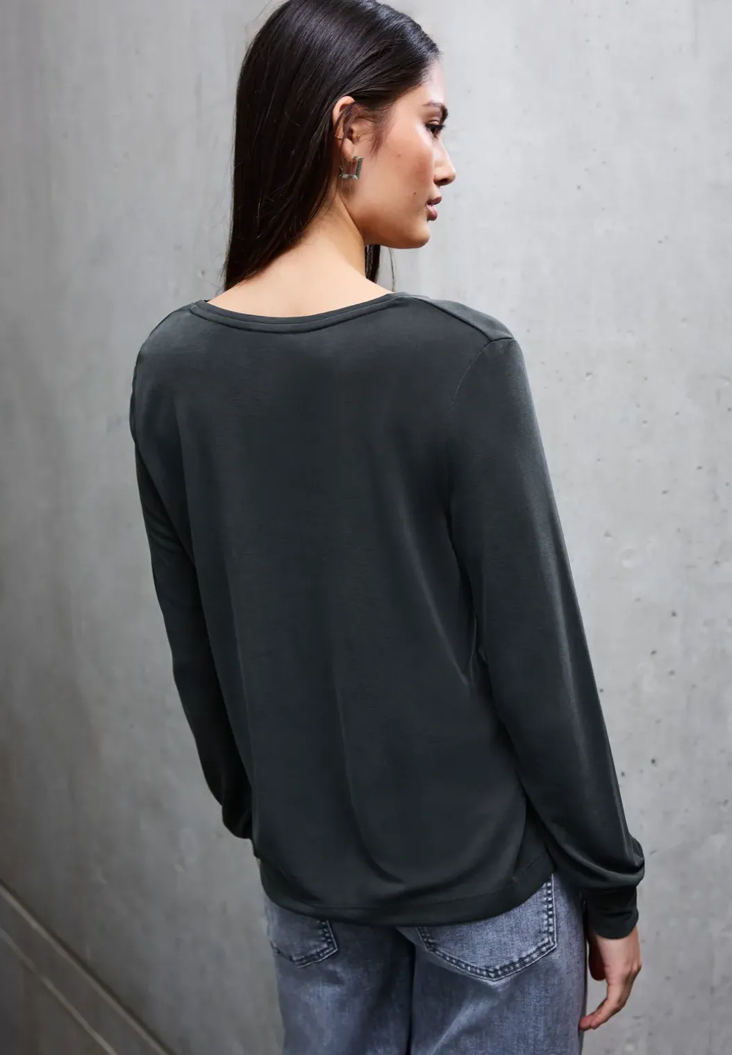 Silk-Look V-hals Shirt