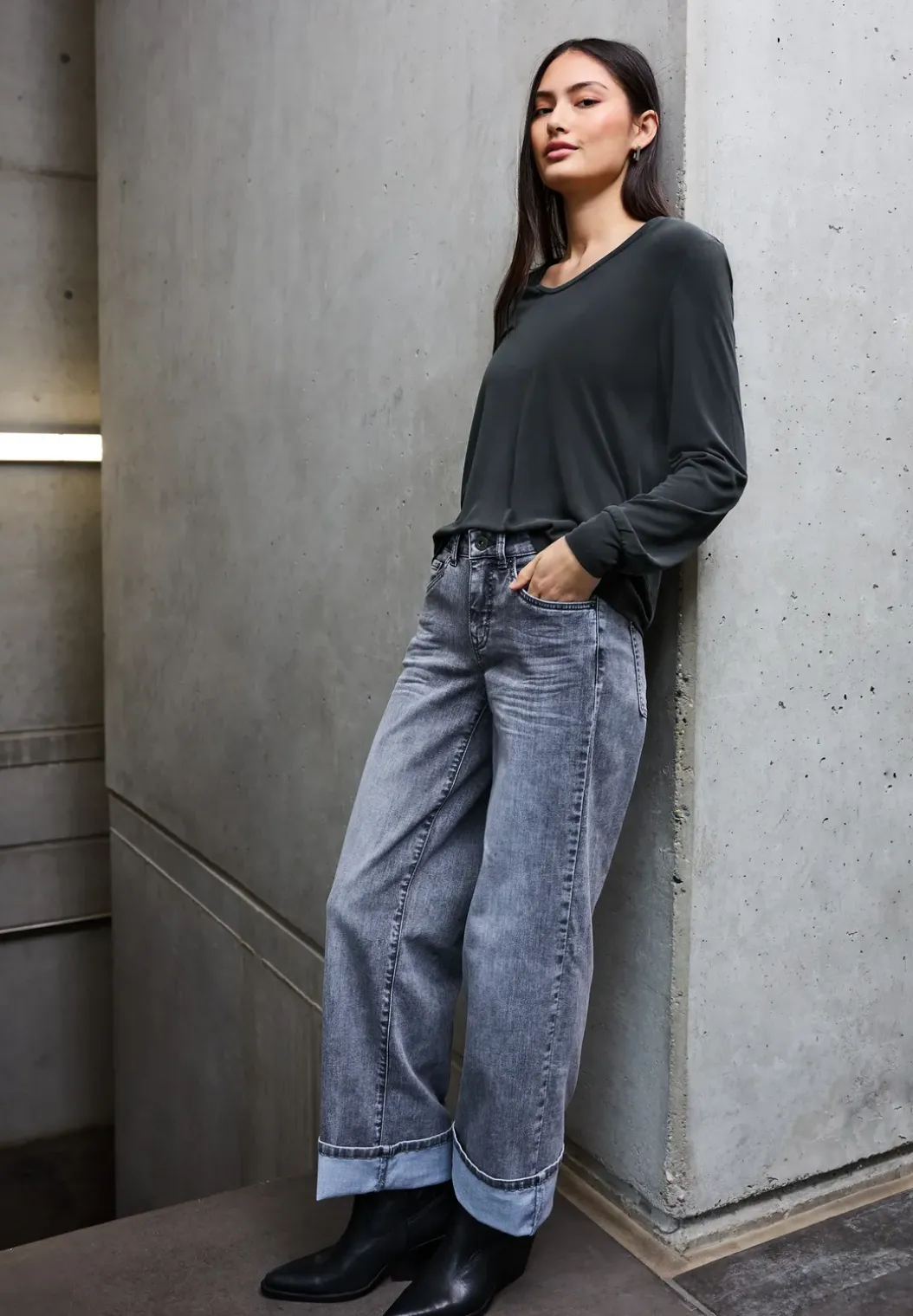Silk-Look V-hals Shirt