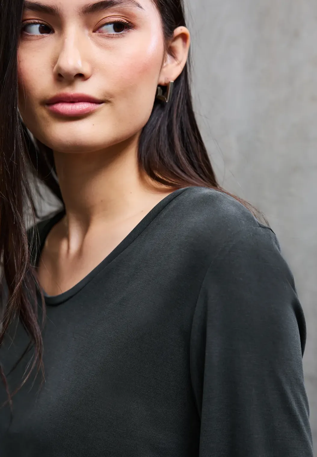 Silk-Look V-hals Shirt