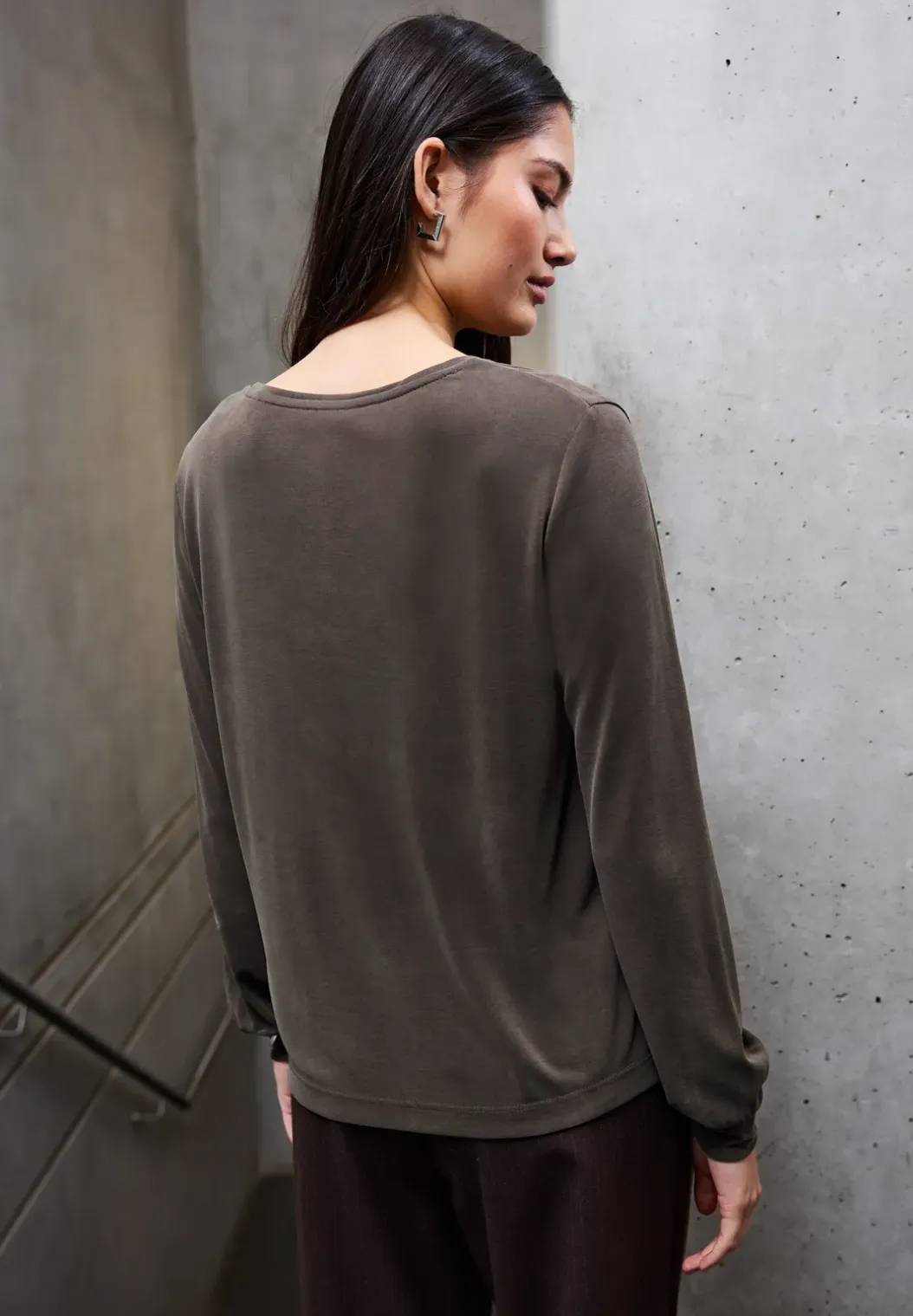 Silk-Look V-hals Shirt