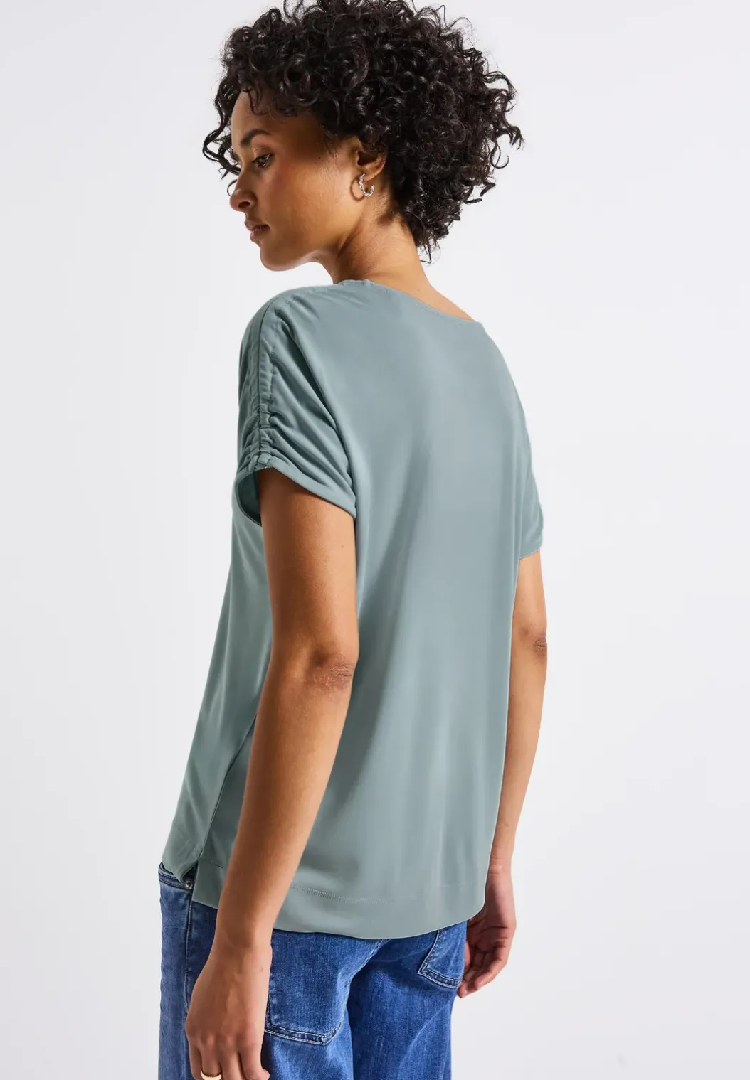 Silk-Look Shirt met rimpels