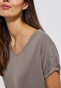 Silk-Look Shirt met rimpels
