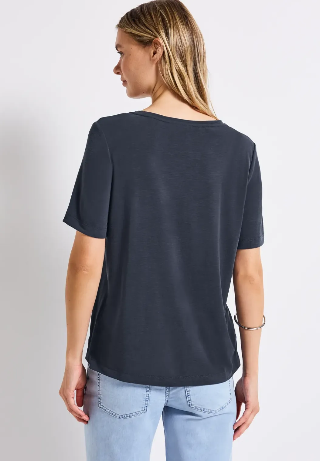 Silk-Look Shirt met tekst