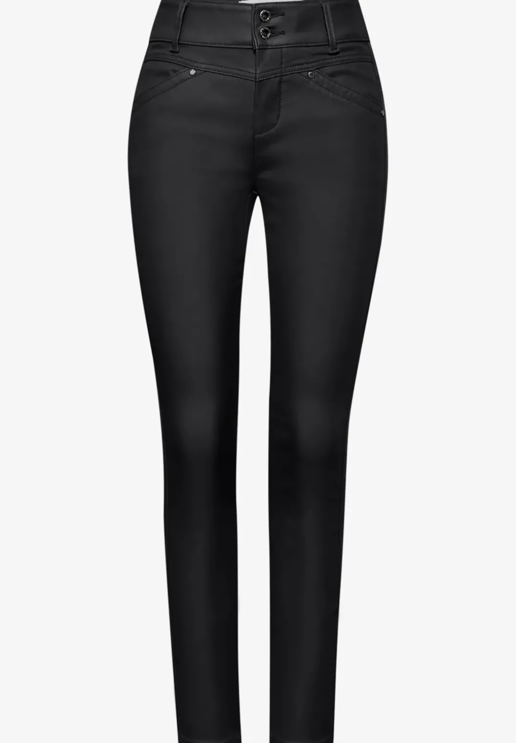 Slim Fit broek met coating