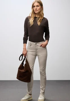Slim Fit gecoate broek