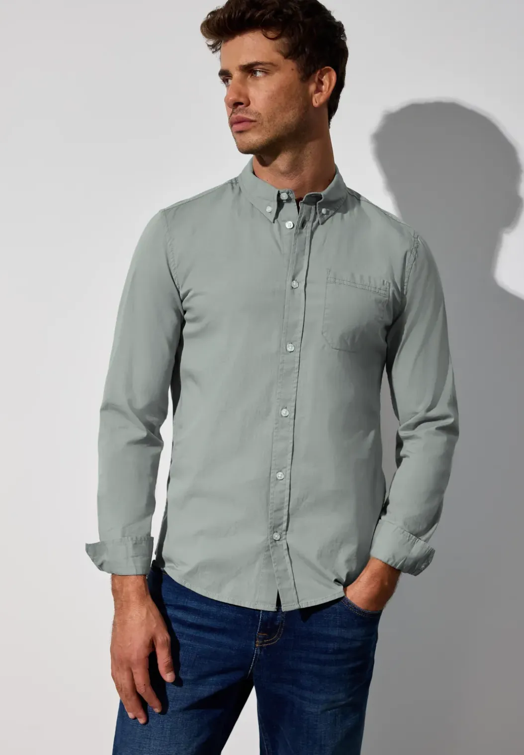 Slim fit overhemd in popeline