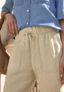 Slim Legs broek in een Loose Fit van linnen