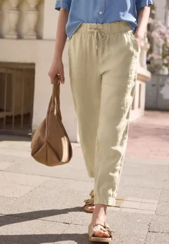 Slim Legs broek in een Loose Fit van linnen