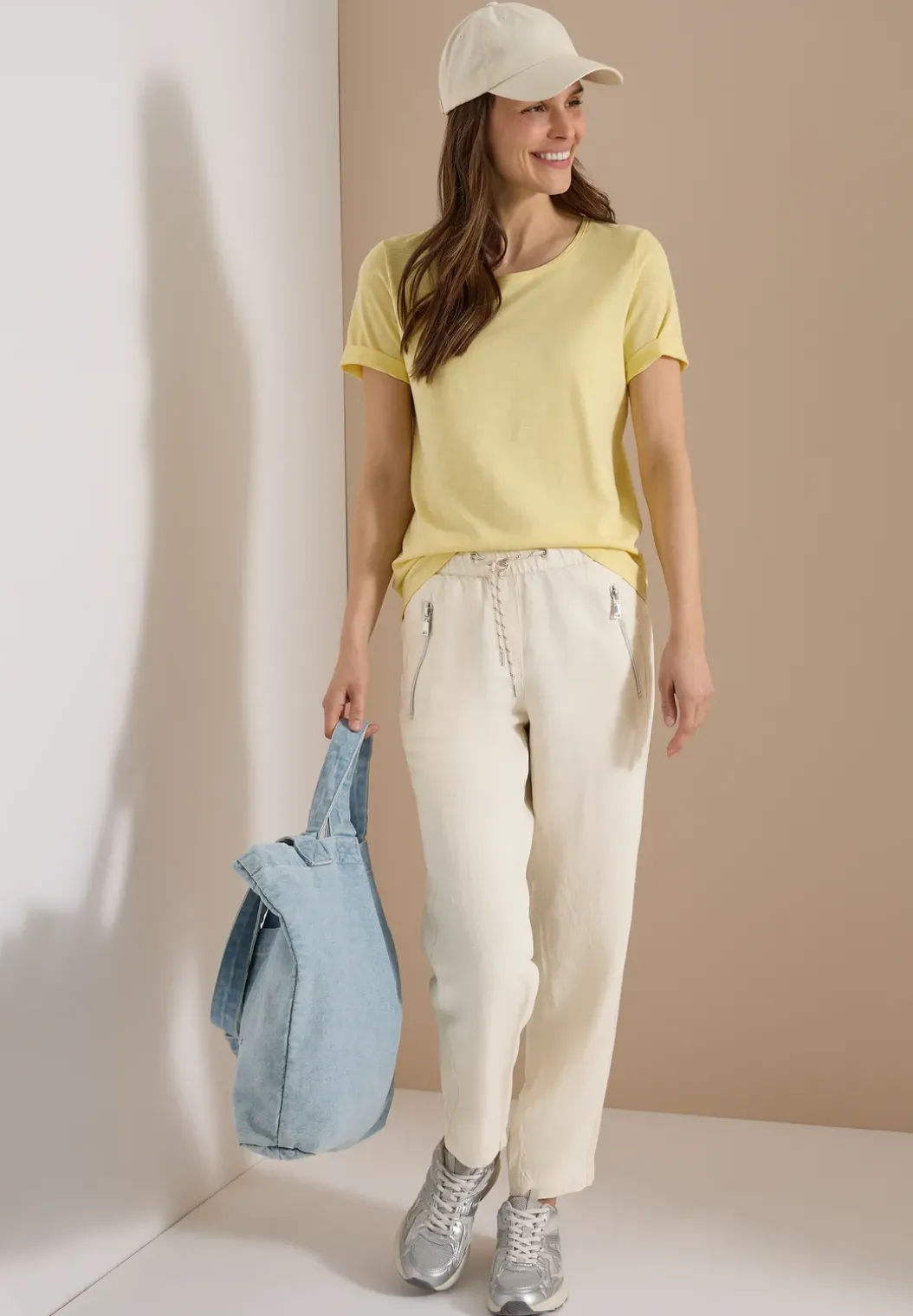 Slim Legs broek van linnenmix
