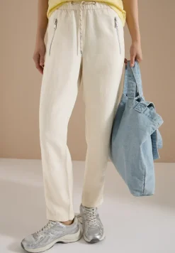 Slim Legs broek van linnenmix