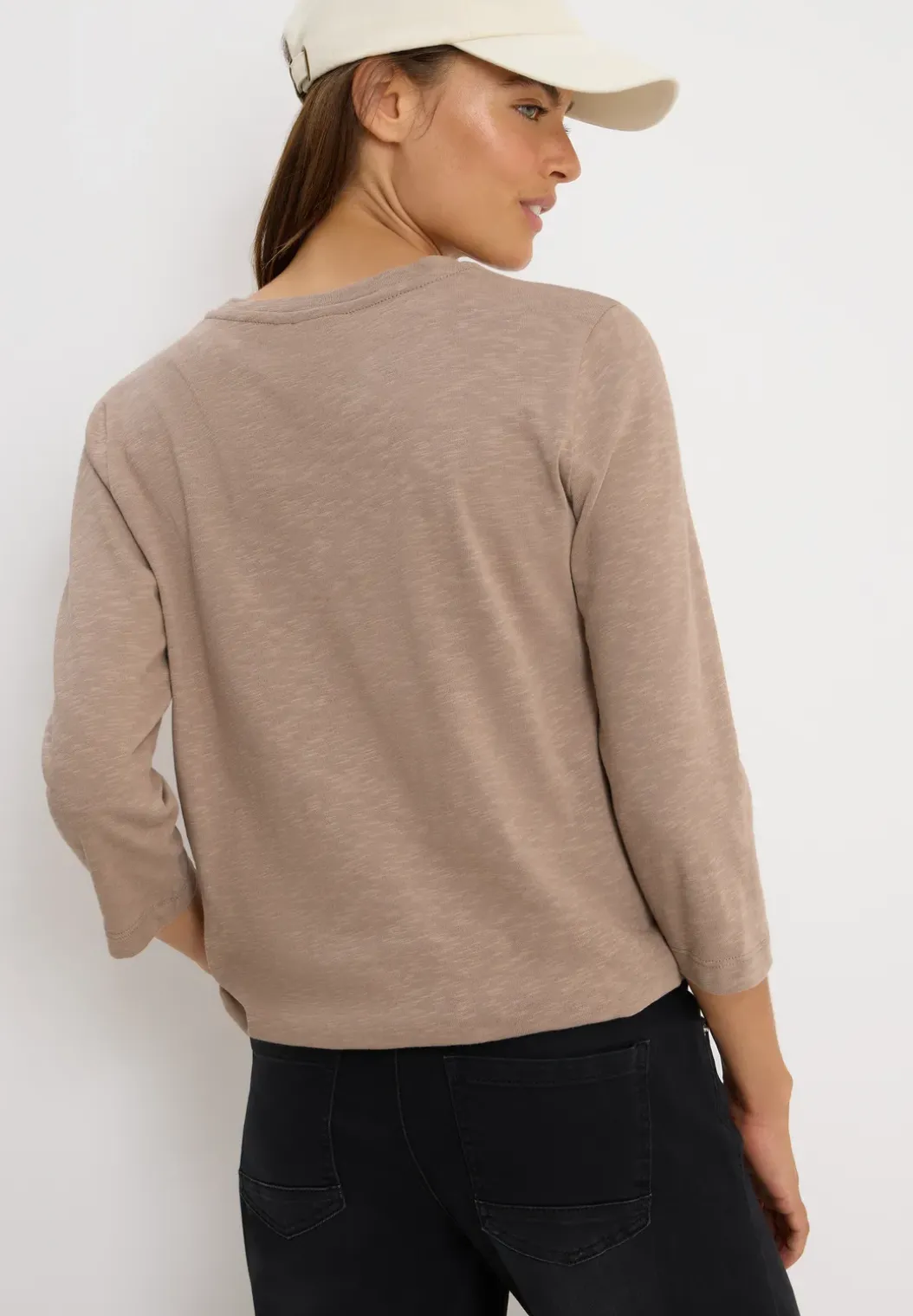 Slub Shirt met ronde hals