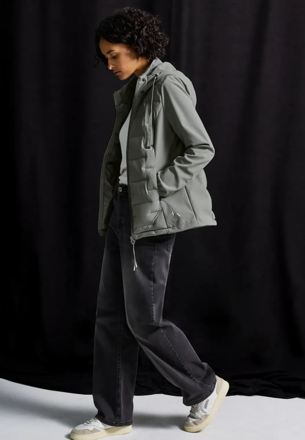 Softshell jack met structuurmix