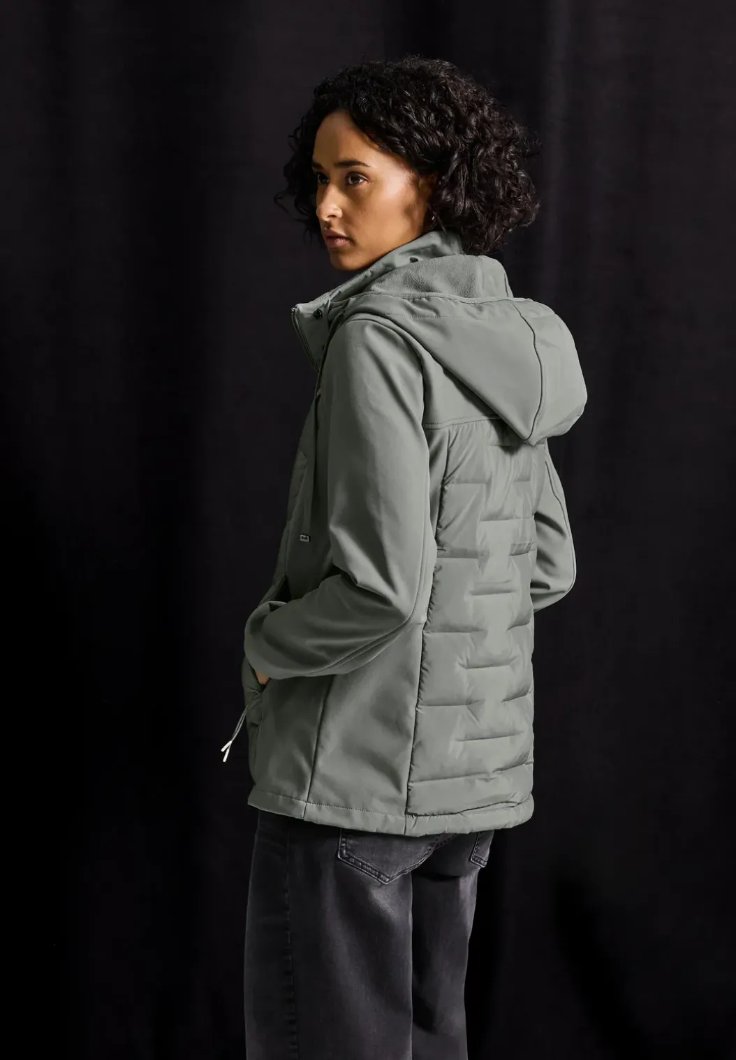 Softshell jack met structuurmix