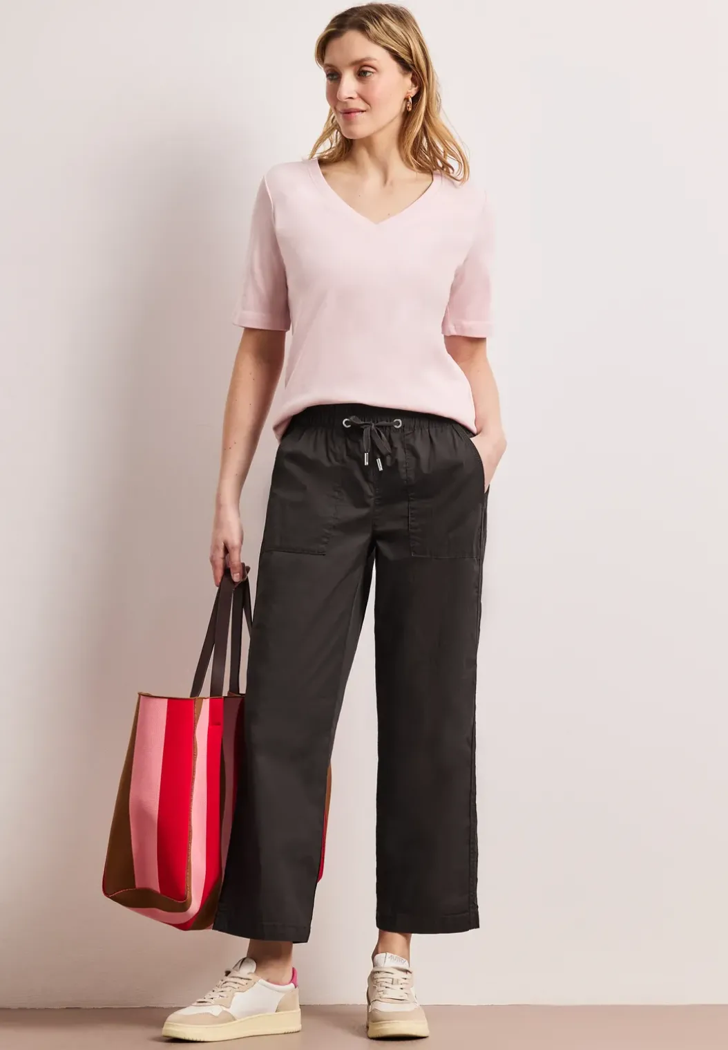 Straight Legs broek in paper touch stof