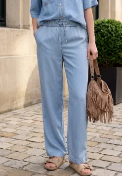 Straight Legs broek met paperbag tailleband