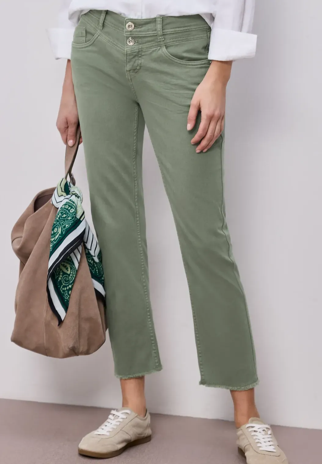 Straight Legs jeans met franje aan de zoom