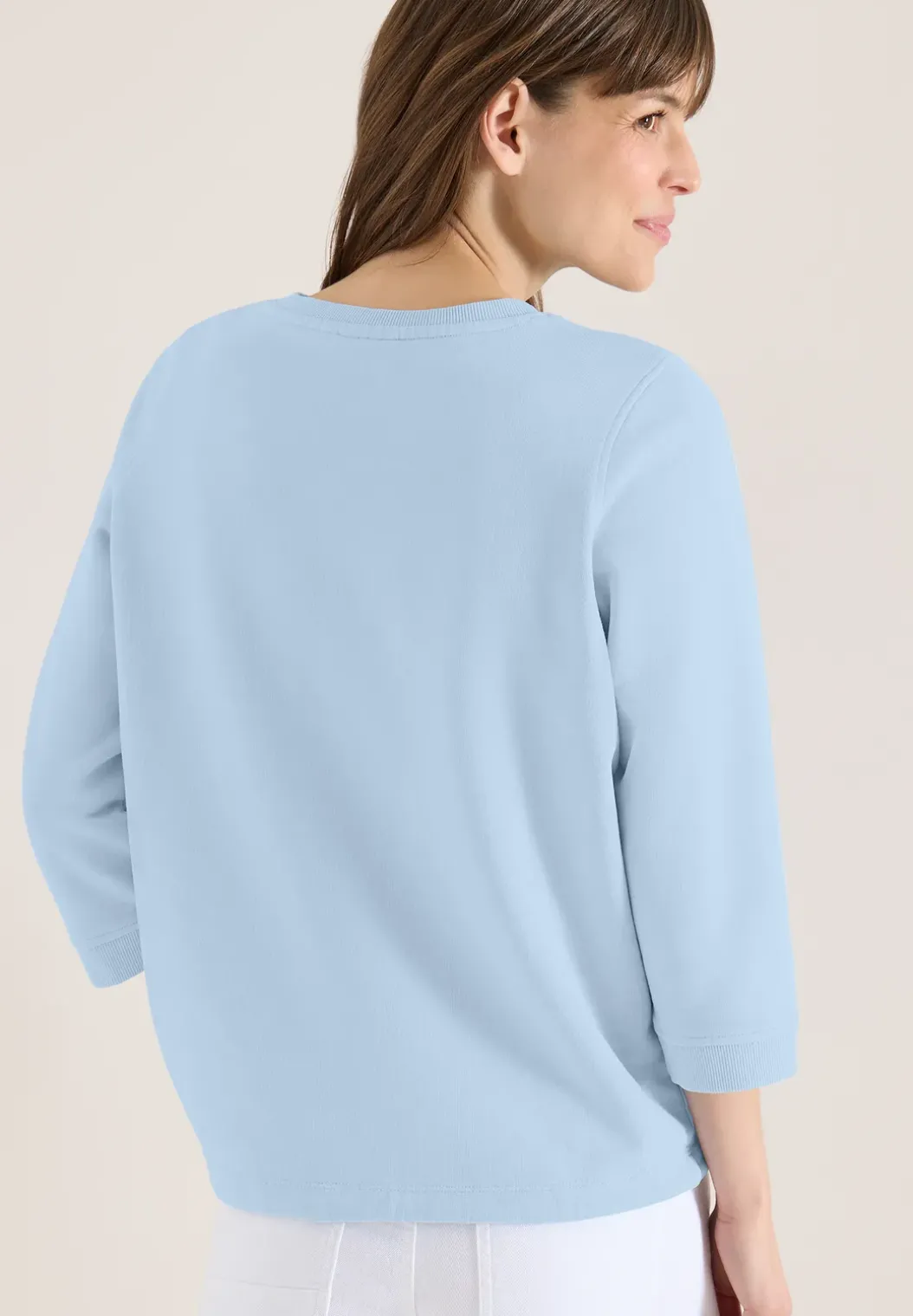 Sweater met 3/4 mouwen en trekkoord