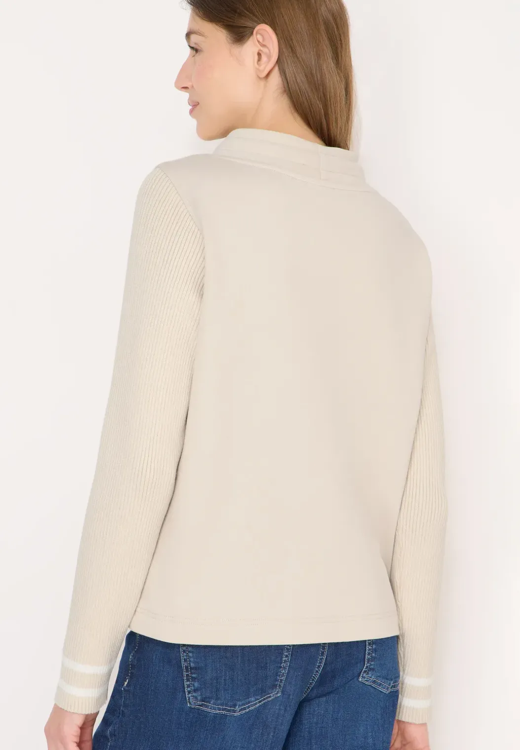 Sweater met gebreide mouwen