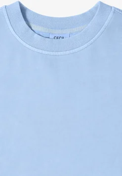 Sweater met korte mouwen in garment dye-look