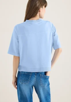 Sweater met korte mouwen in garment dye-look