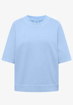 Sweater met korte mouwen in garment dye-look