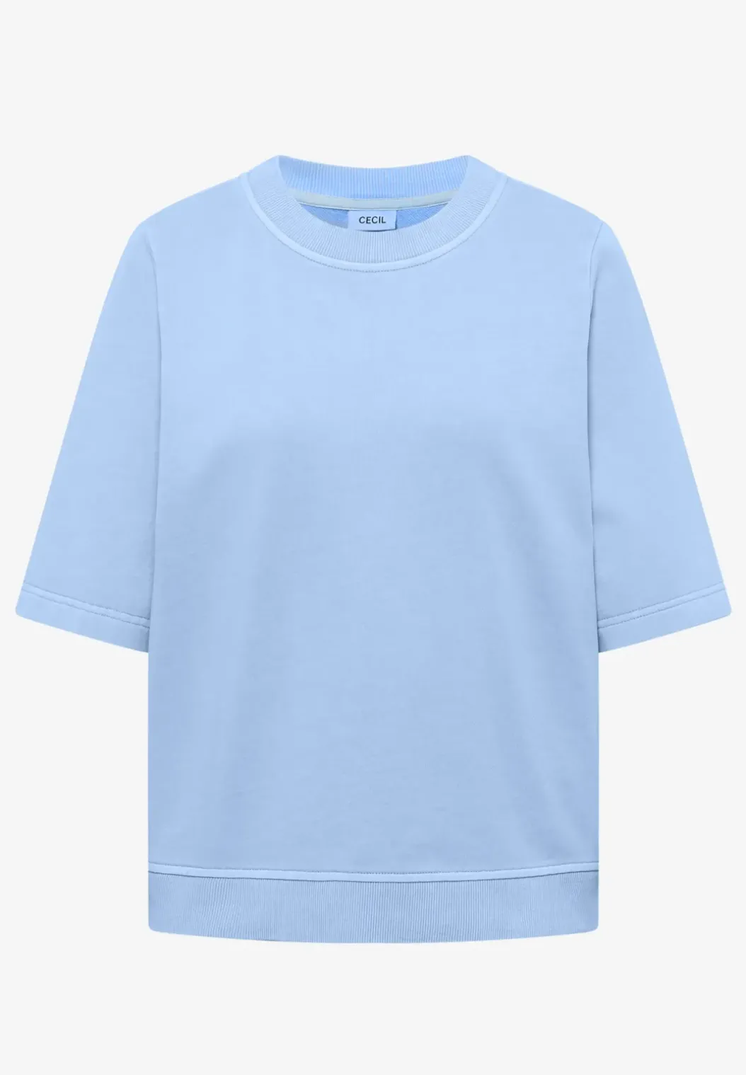 Sweater met korte mouwen in garment dye-look