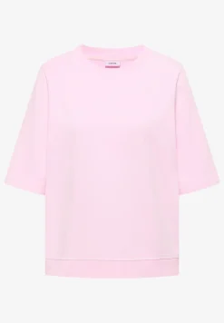 Sweater met korte mouwen in garment dye-look