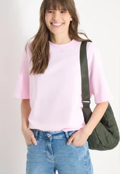 Sweater met korte mouwen in garment dye-look
