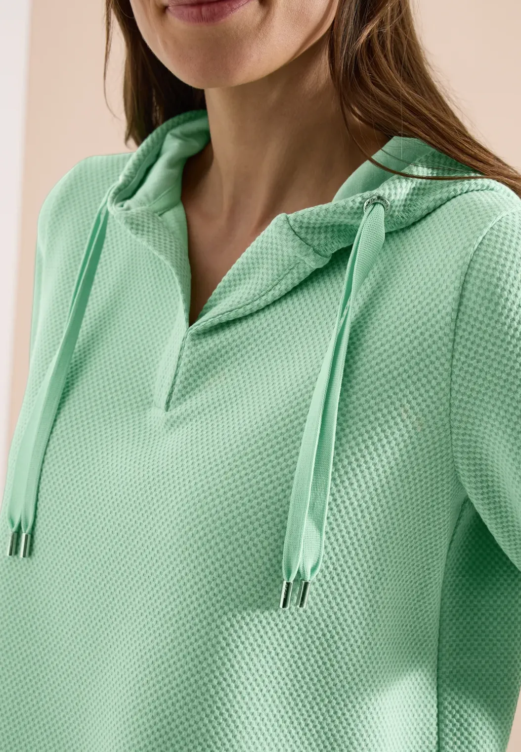 Sweater met korte mouwen en capuchon