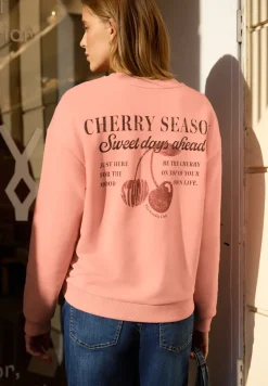 Sweater met lange mouwen en opdruk op de rug