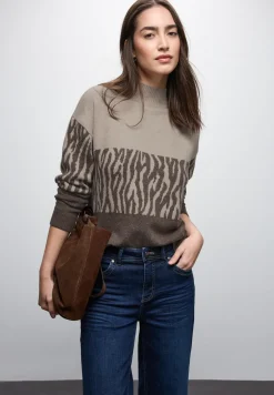 Sweat met jacquard in kleurblok