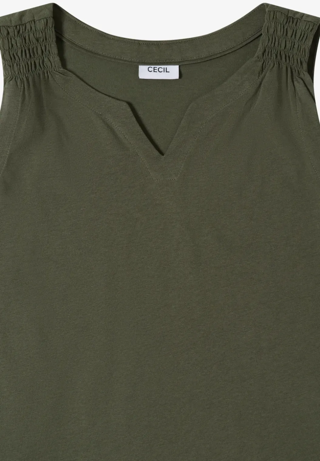 Top met gespleten hals in effen kleur