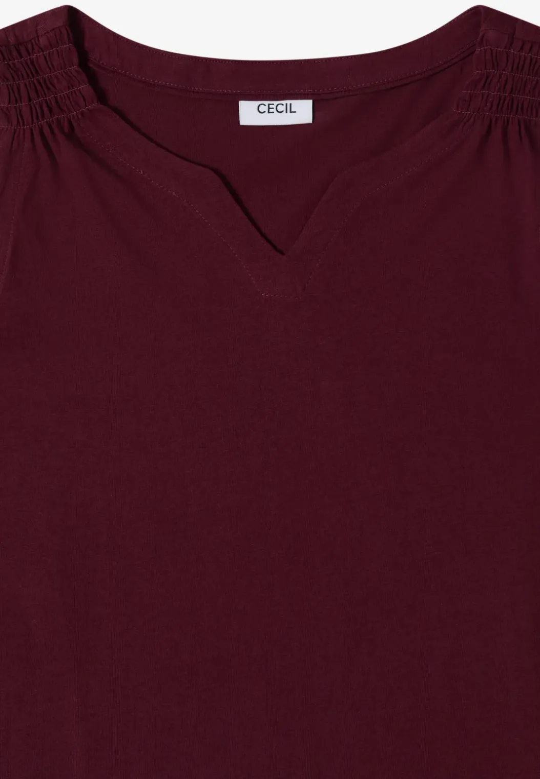 Top met gespleten hals in effen kleur
