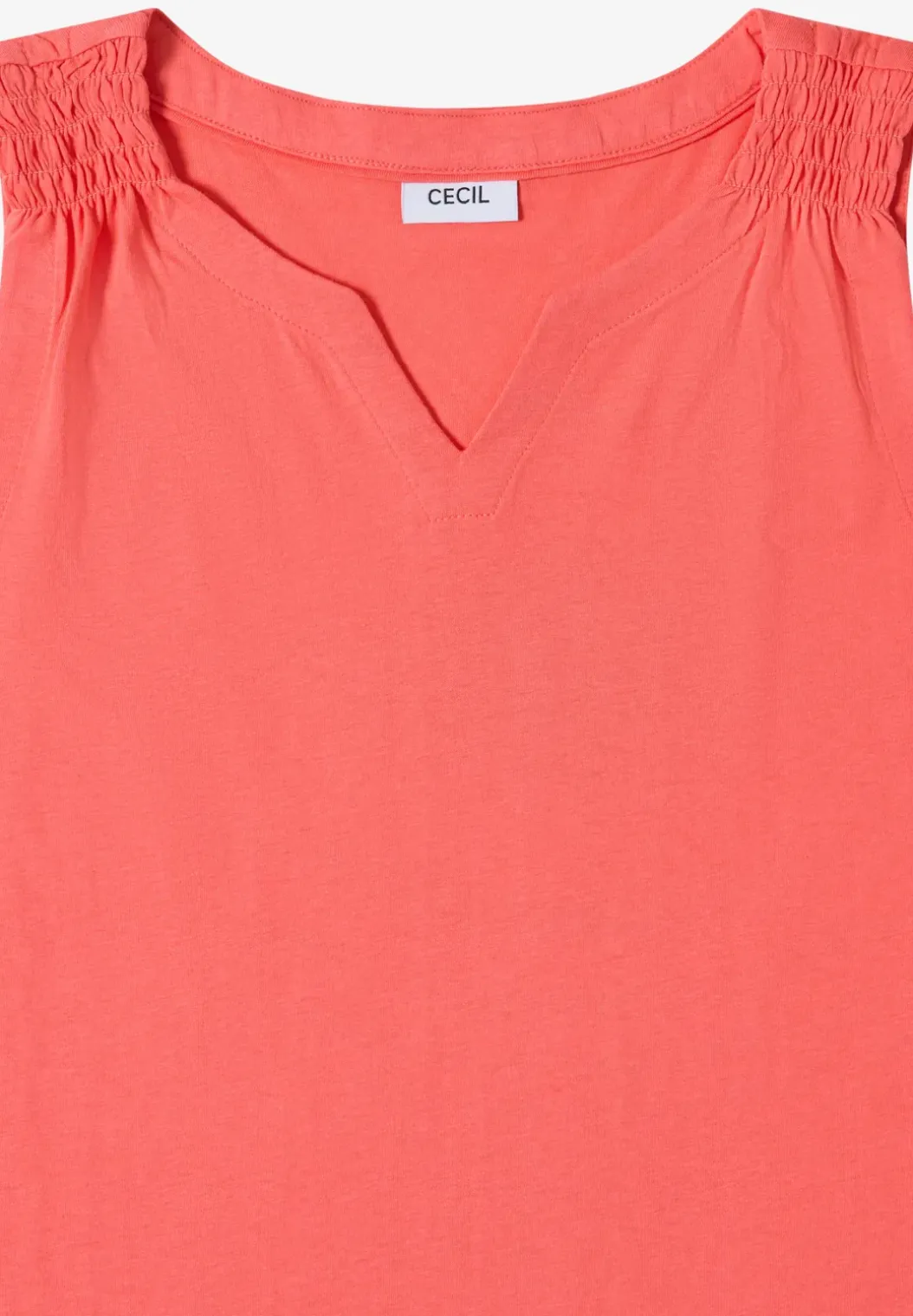 Top met gespleten hals in effen kleur