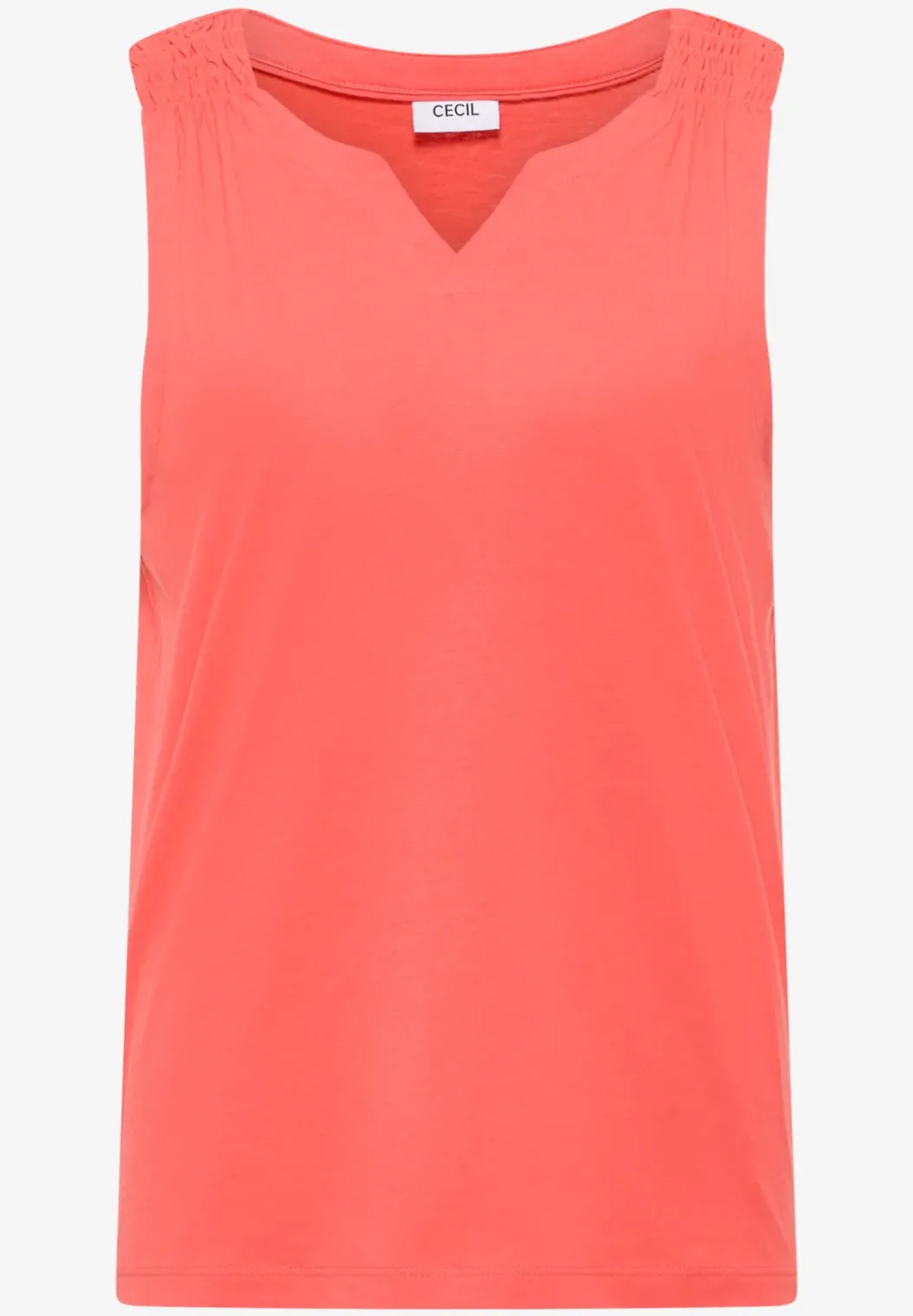 Top met gespleten hals in effen kleur