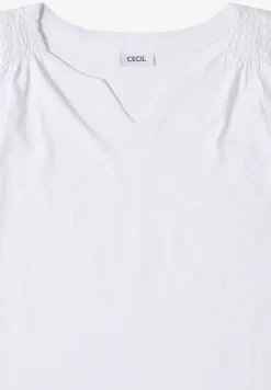 Top met gespleten hals in effen kleur