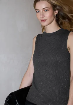 Top met glitter gebreide look
