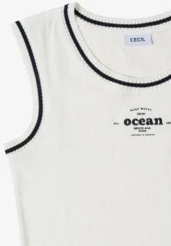 Top met ronde hals en contrasterende details