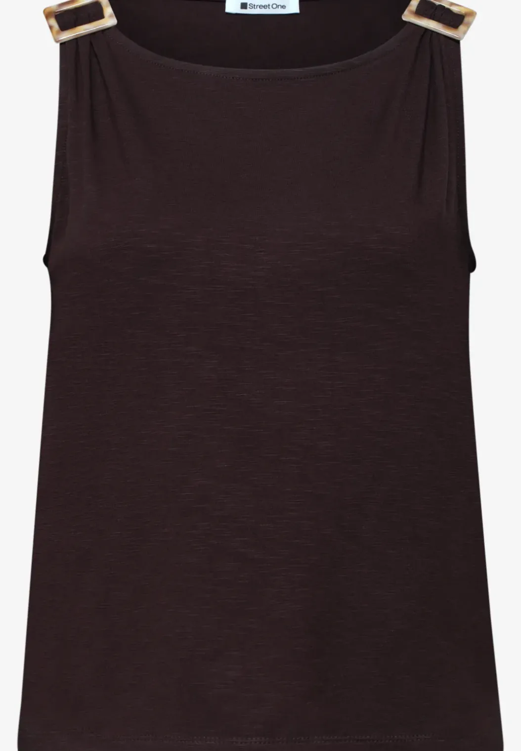 Top met ronde hals en schouderdetails