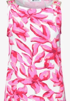 Top met ronde hals en schouderdetails