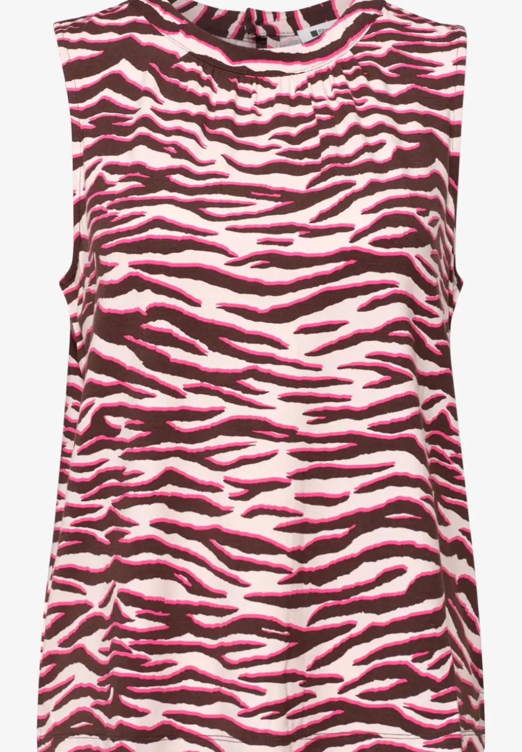 Top met ronde hals en zebraprint