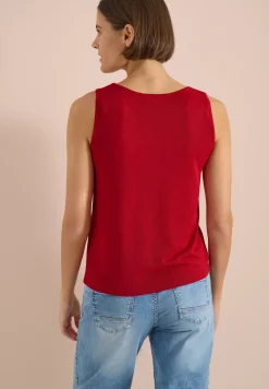 Top met ronde V-hals en gevlochten detail