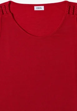 Top met ronde V-hals en gevlochten detail