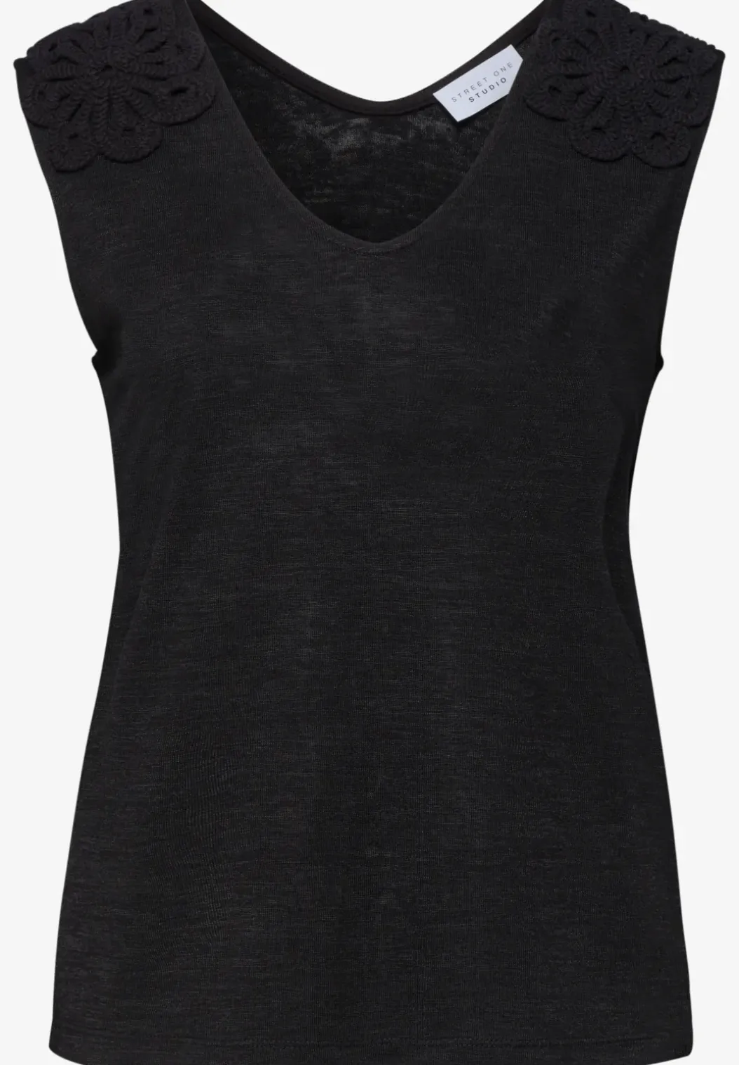 Top met V-hals en kanten detail