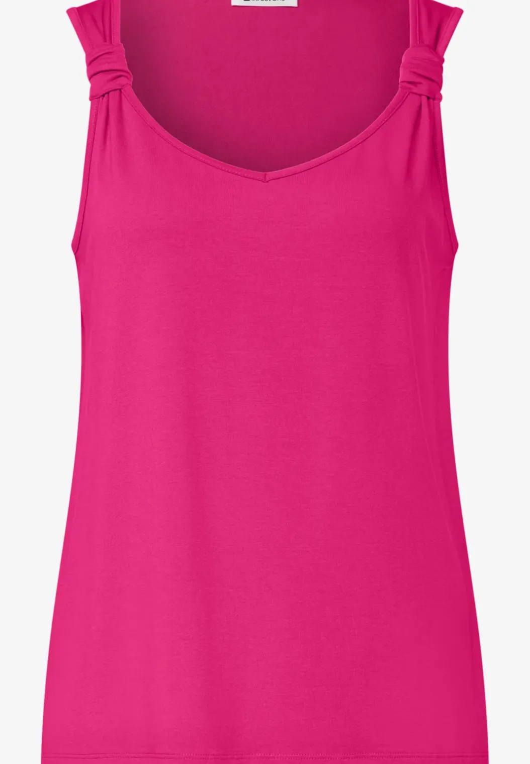 Top met V-hals en knoopdetail