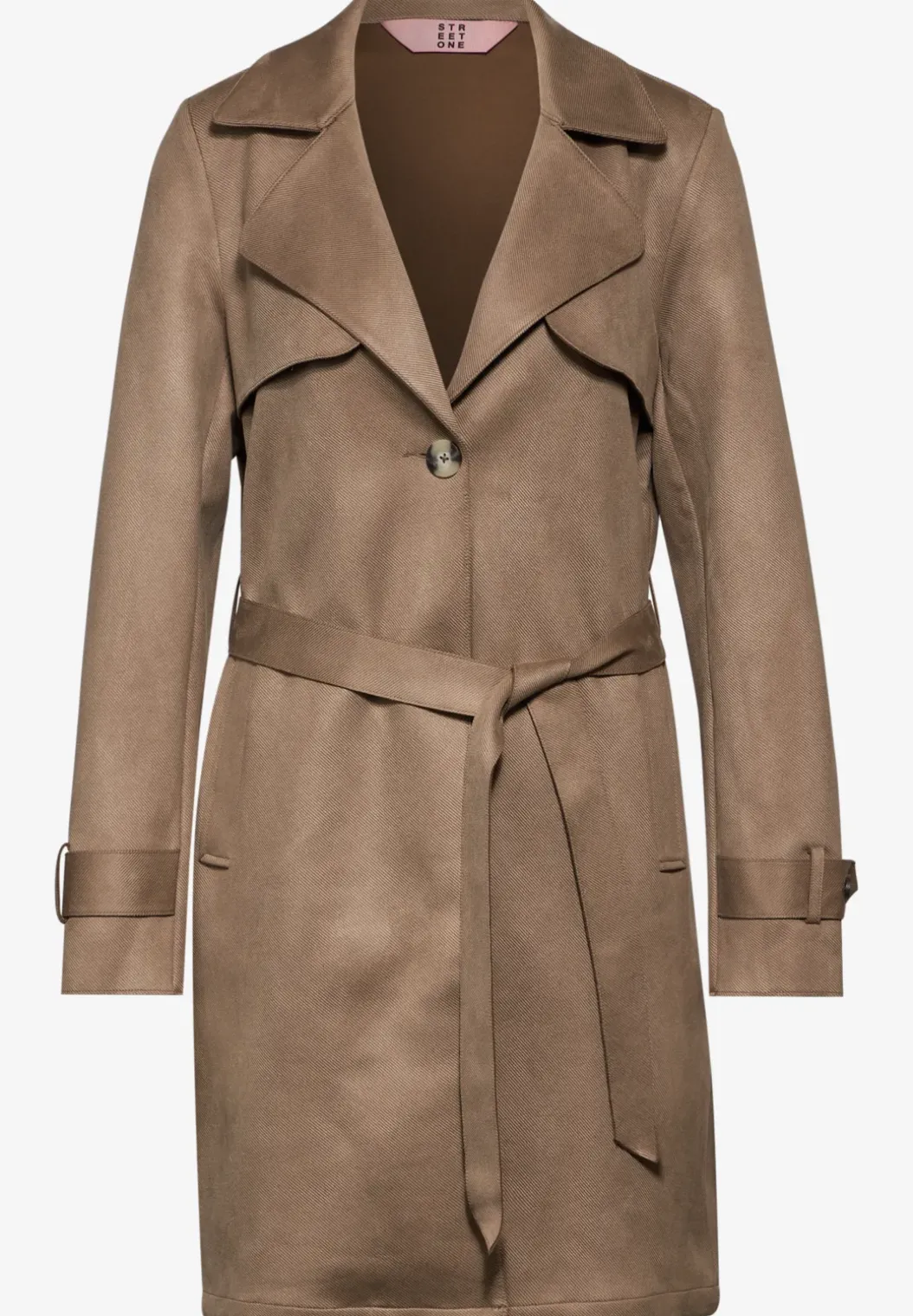 Trenchcoat in velours-look